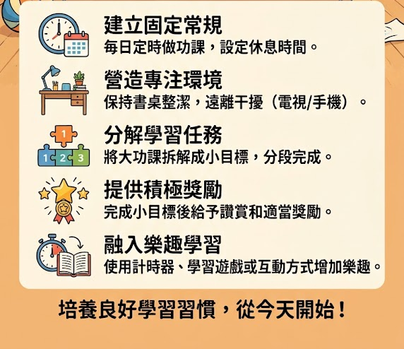 功課拖拉 下 5招清單