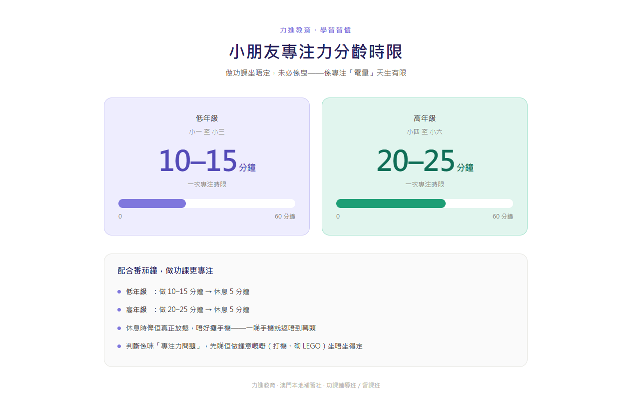 專注力分齡時限